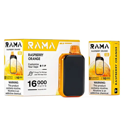 RAMA 16000 PUFFS 5CT RASPBERRY ORANGE