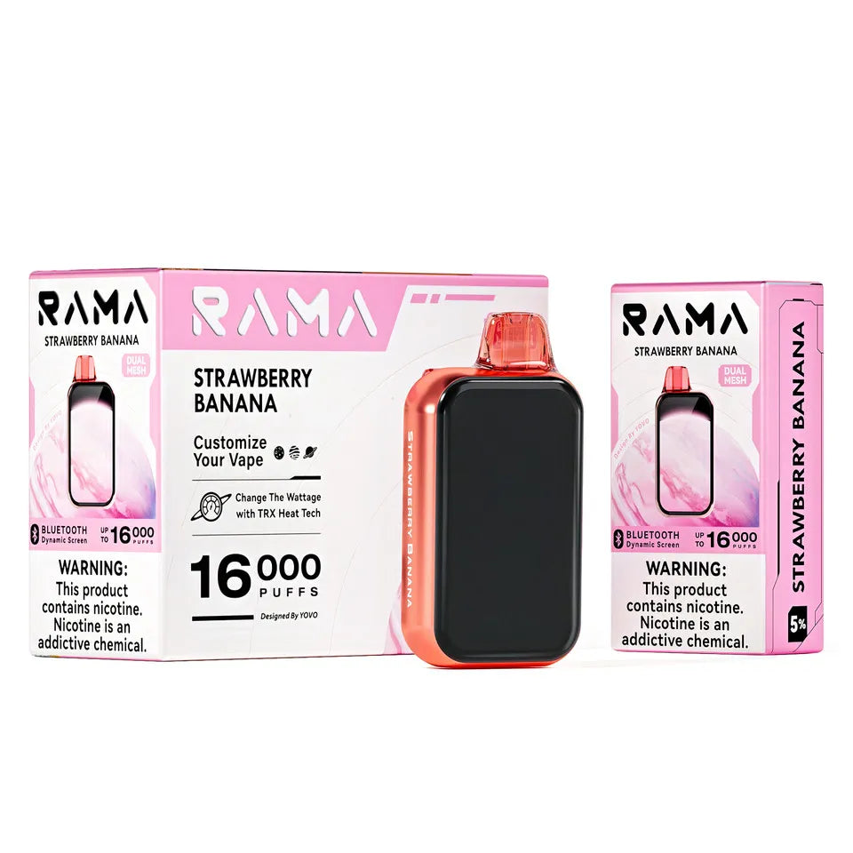 RAMA 16000 PUFFS 5CT STRAWBERRY BANANA