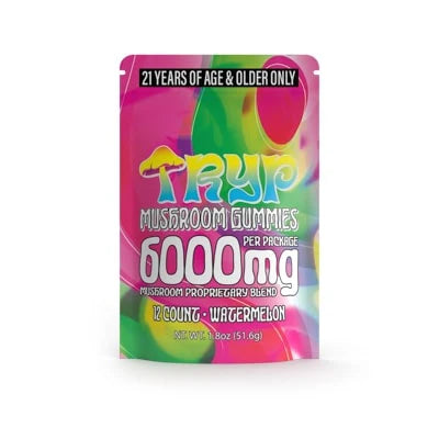 Deltiva Tryp Mushroom Gummies 6000mg Watemelon 12ct