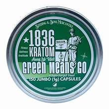 1836 KRATOM 150CT CAPSULE 1CT GREEN MEANS GO