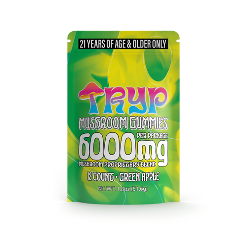 Deltiva Tryp Mushroom Gummies 6000mg green apple